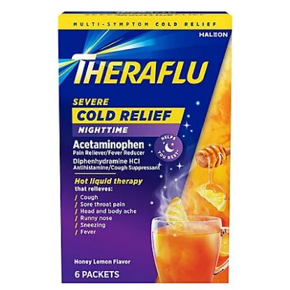 Picture of Theraflu relief night packet honey lemon 6 Ct